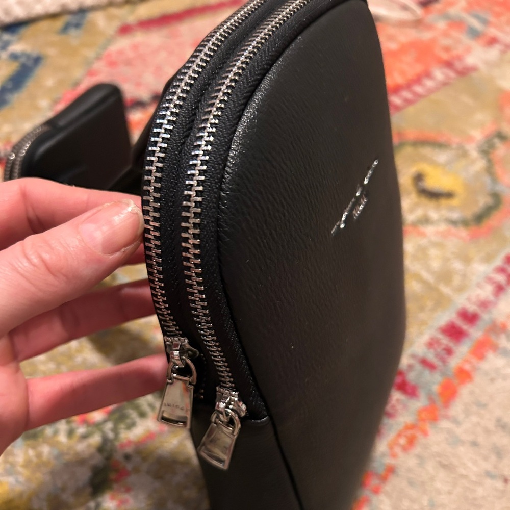 Amazon Anti Theft Black Leather Crossbody Sling Bag - Picture 4 of 15